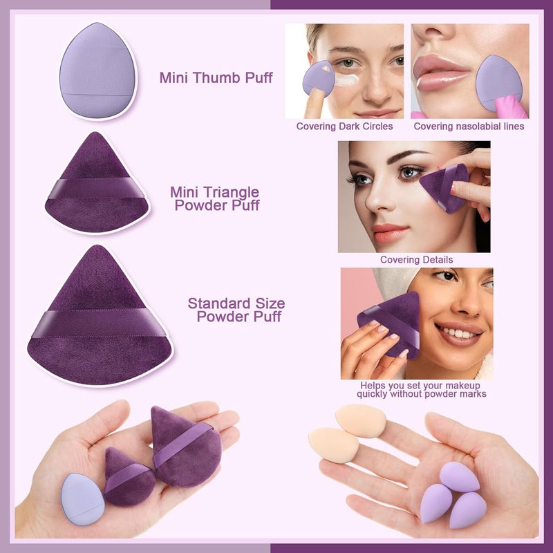 AuraRay 17PCS Makeup Sponge Set for Foundation with 6PCS Powder Puff, 3PCS Mini Makeup Sponges, 3PCS Foundation Mini Make Up Sponge Puff and 1PCS Make Up Sponges Holder - Image 4